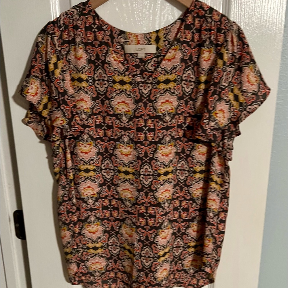 LOFT Multicolor Patterned Blouse